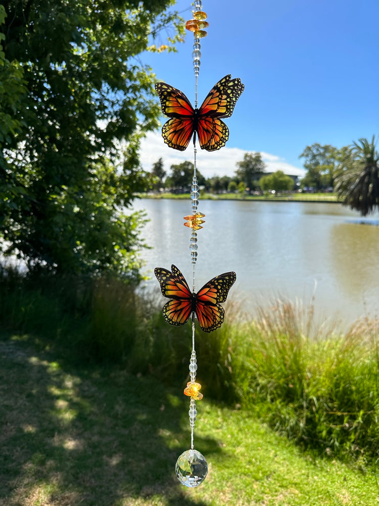 Monarch Butterfly Large/Double Crystal Suncatcher