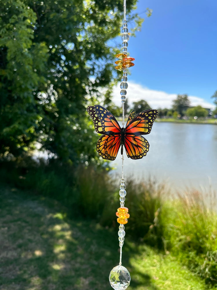 Monarch Butterfly Medium Crystal Suncatcher