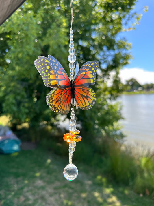 Monarch Butterfly Small Crystal Suncatcher